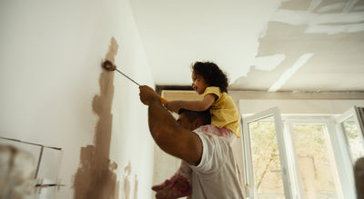 Family Painting a room